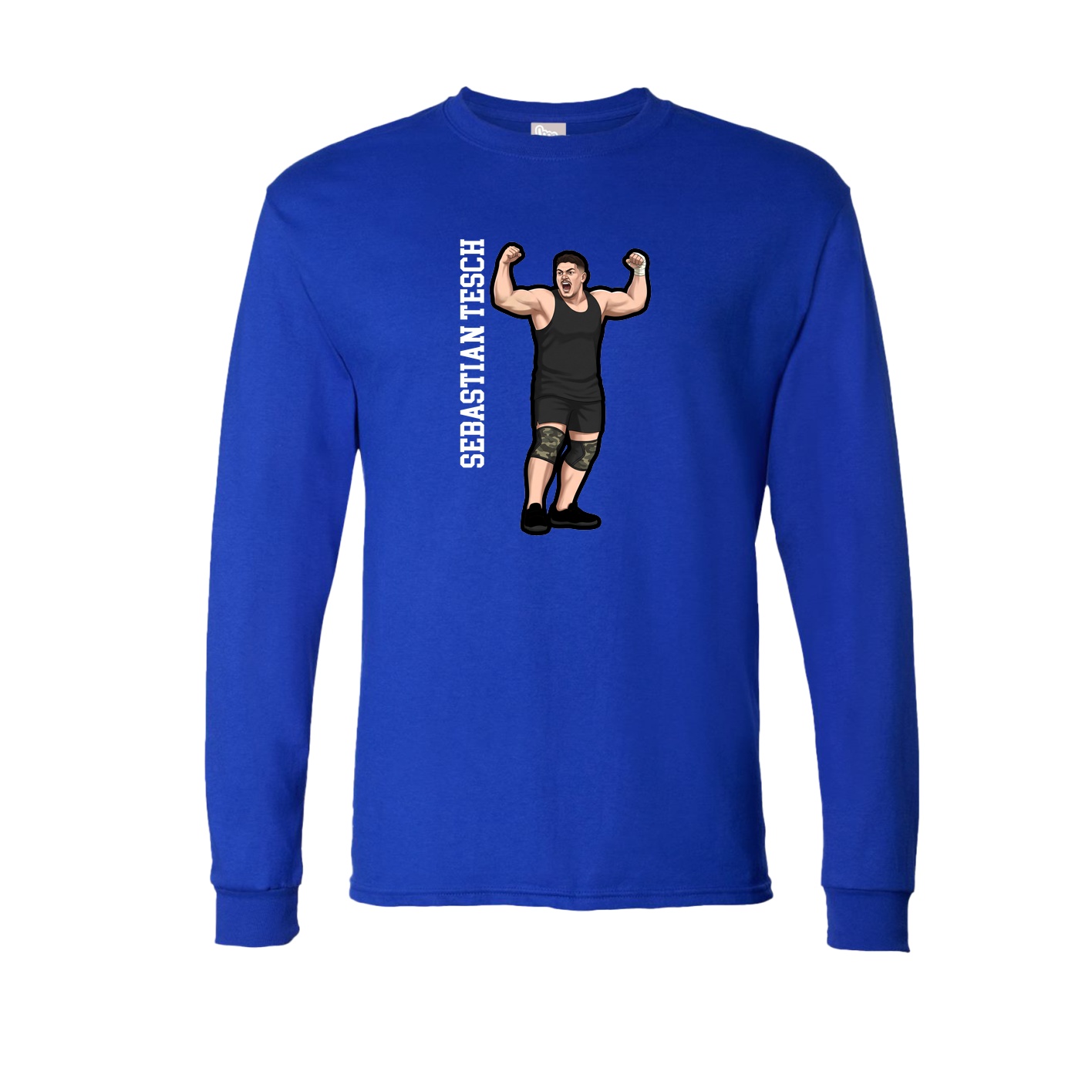Long Sleeve Tee — Name Vertical in Royal