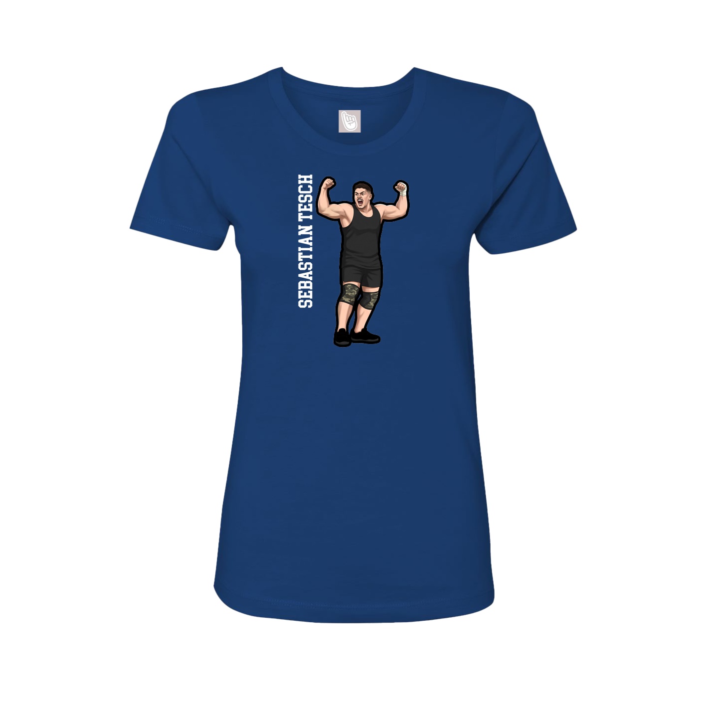 Womens Tee — Name Vertical in Royal
