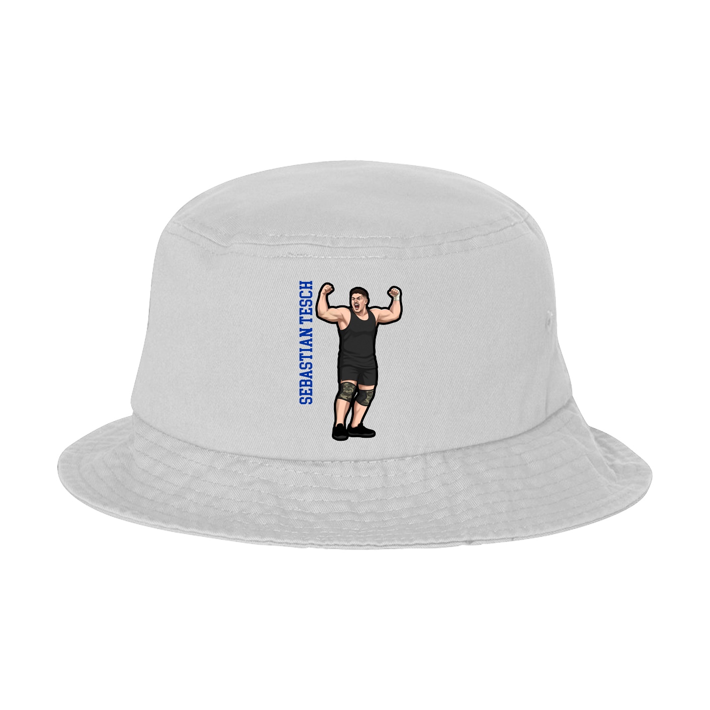 Bucket Cap — Name Vertical in White