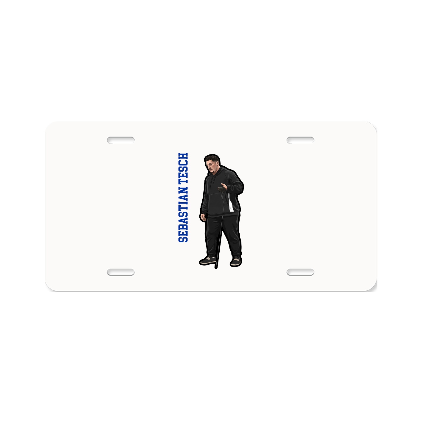 License Plate — Name Vertical in Classic