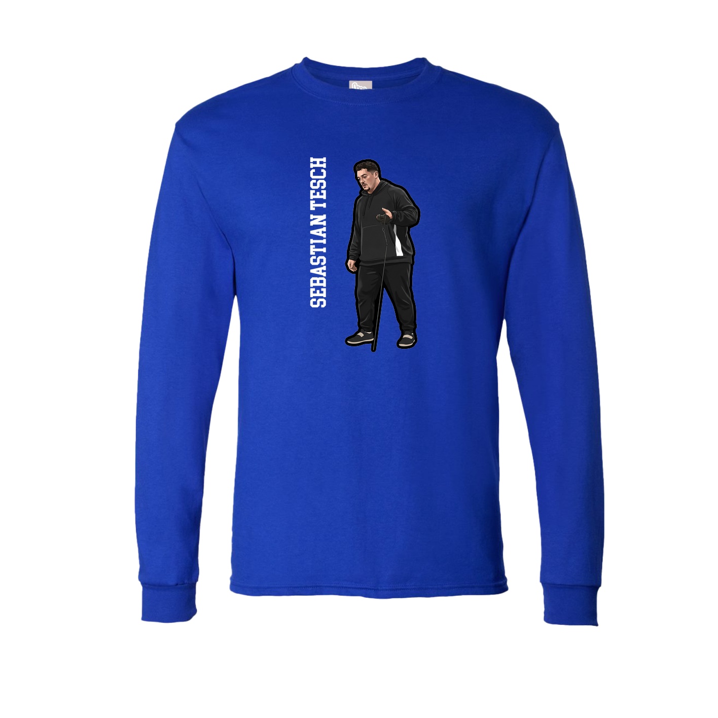 Long Sleeve Tee — Name Vertical in Royal