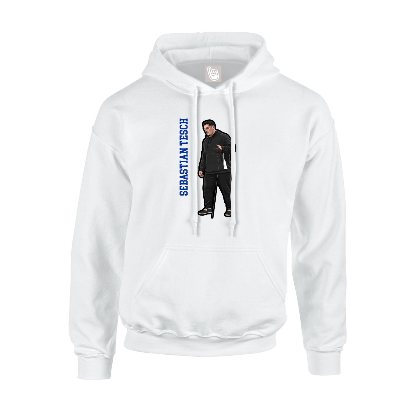 Hoodie — Name Vertical in White