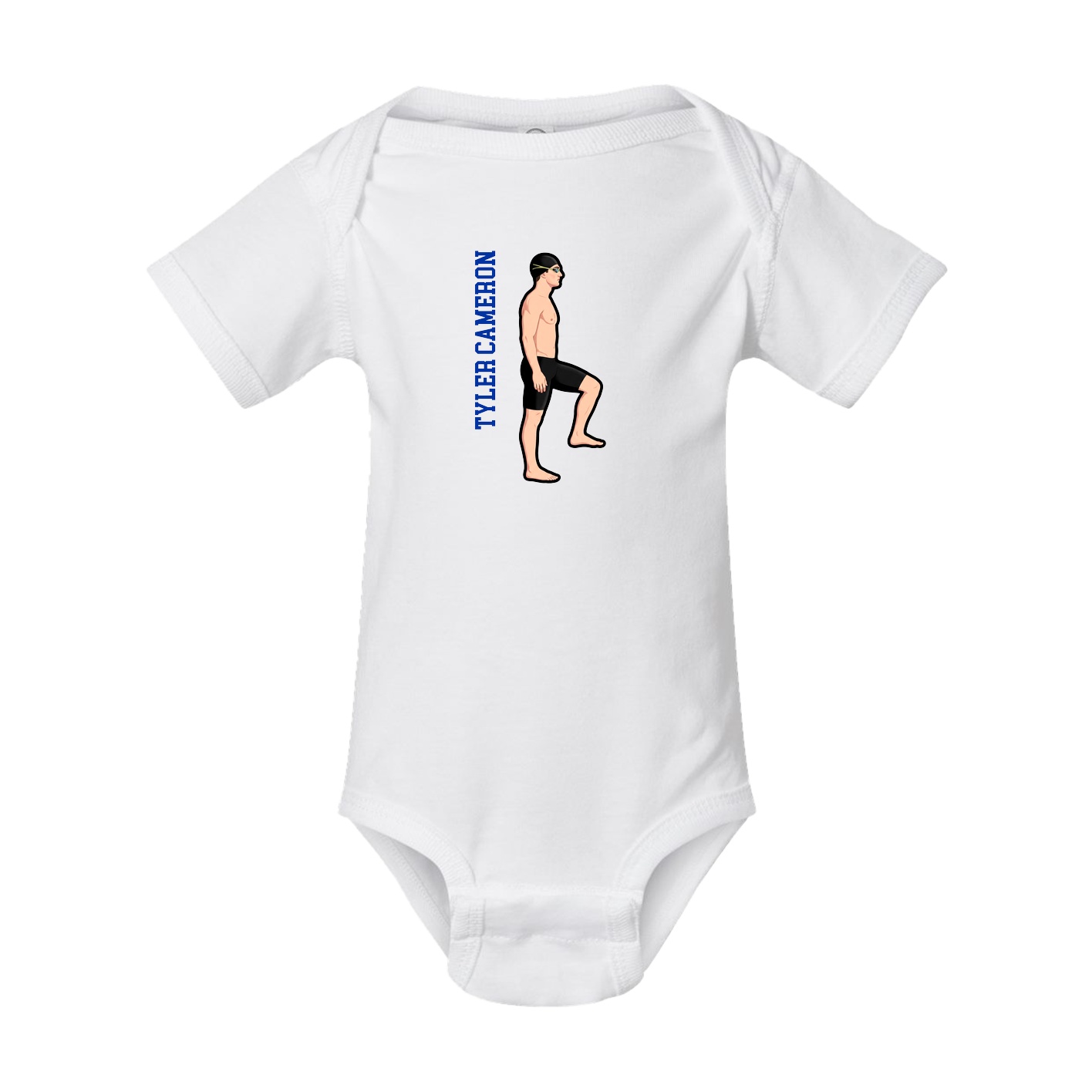 Baby Onesie — Name Vertical in White