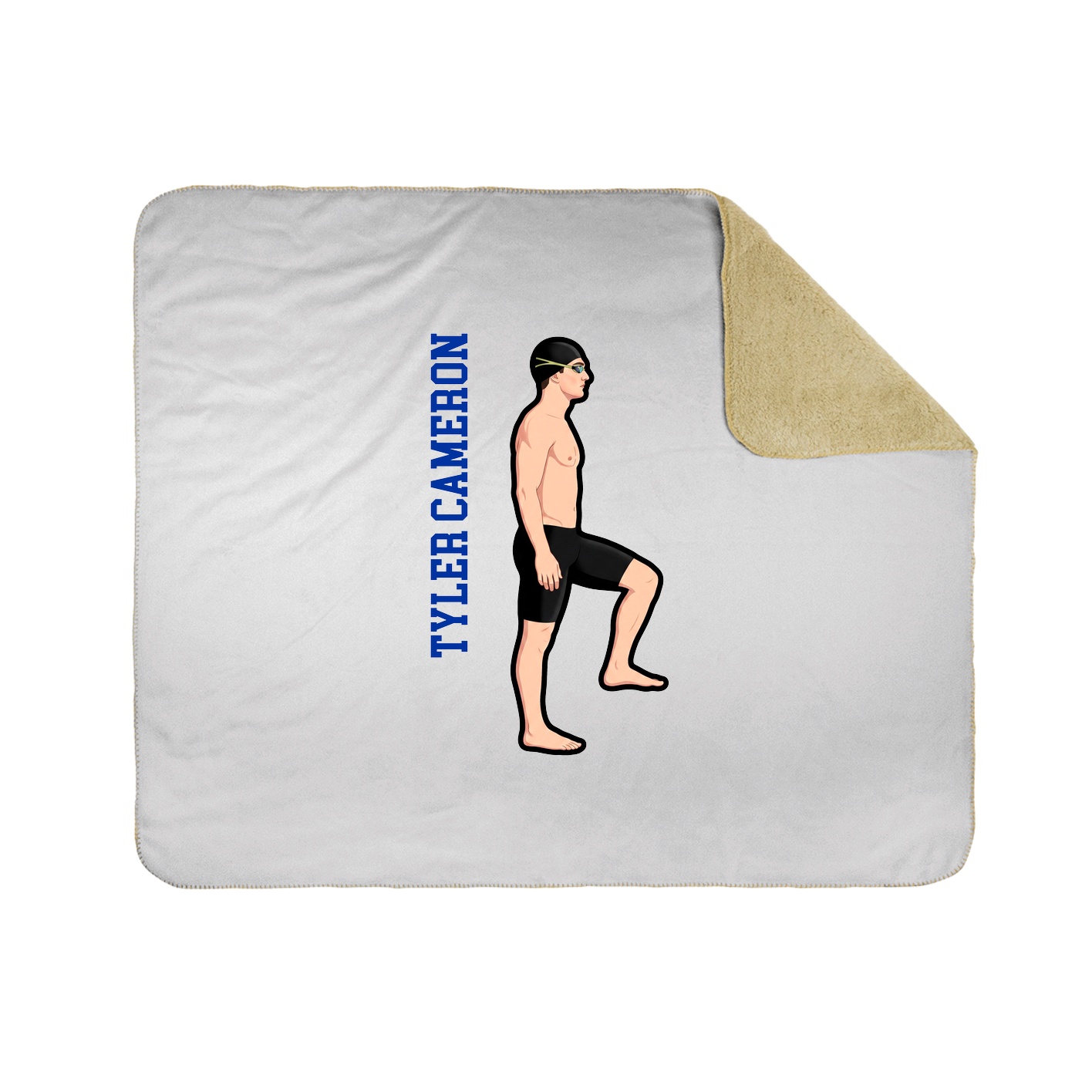 Throw Blanket — Name Vertical in White