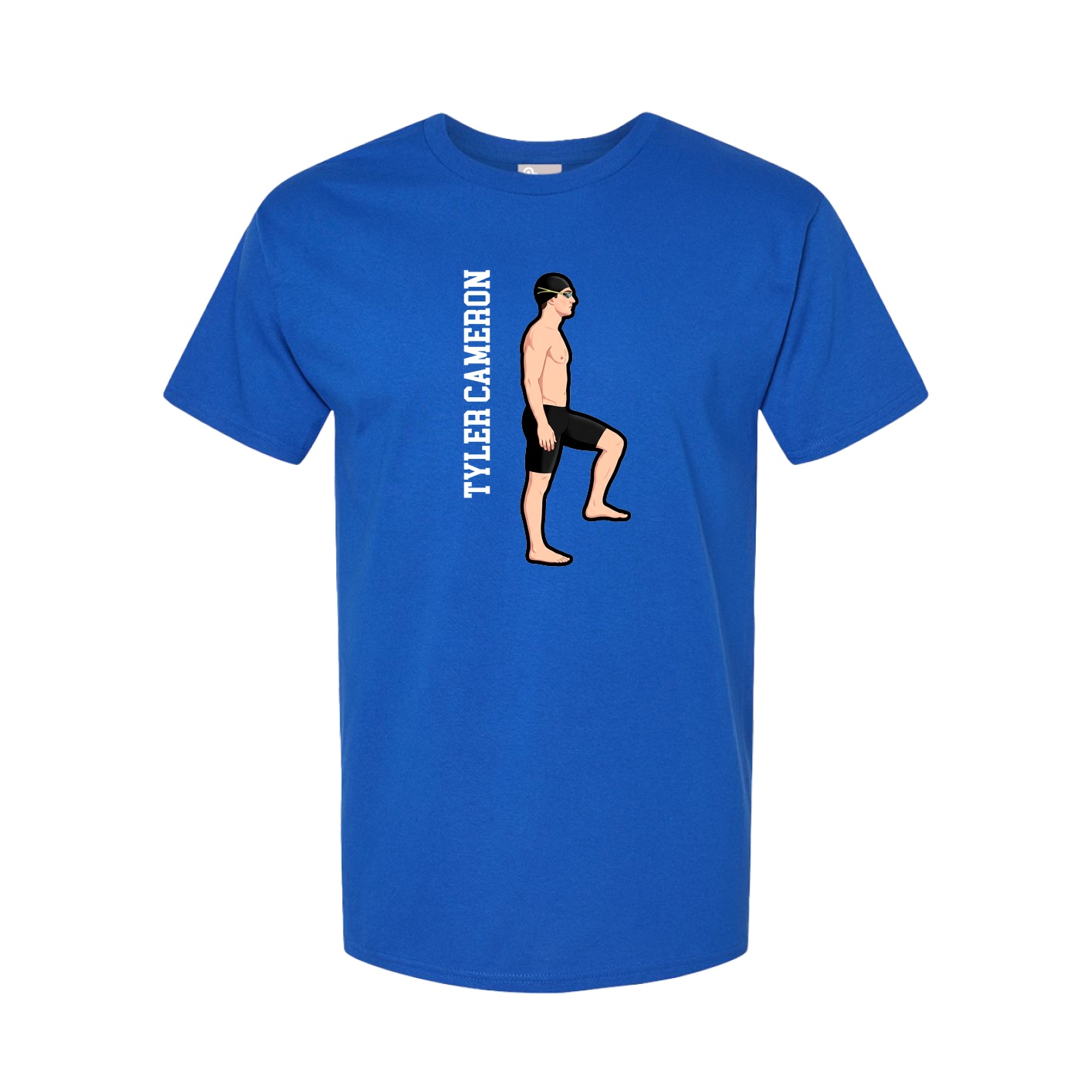 Youth Tee — Name Vertical in Royal