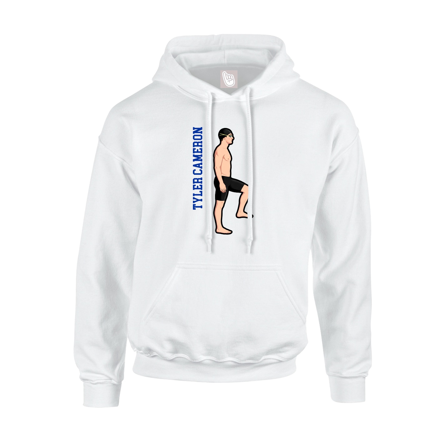 Hoodie — Name Vertical in White