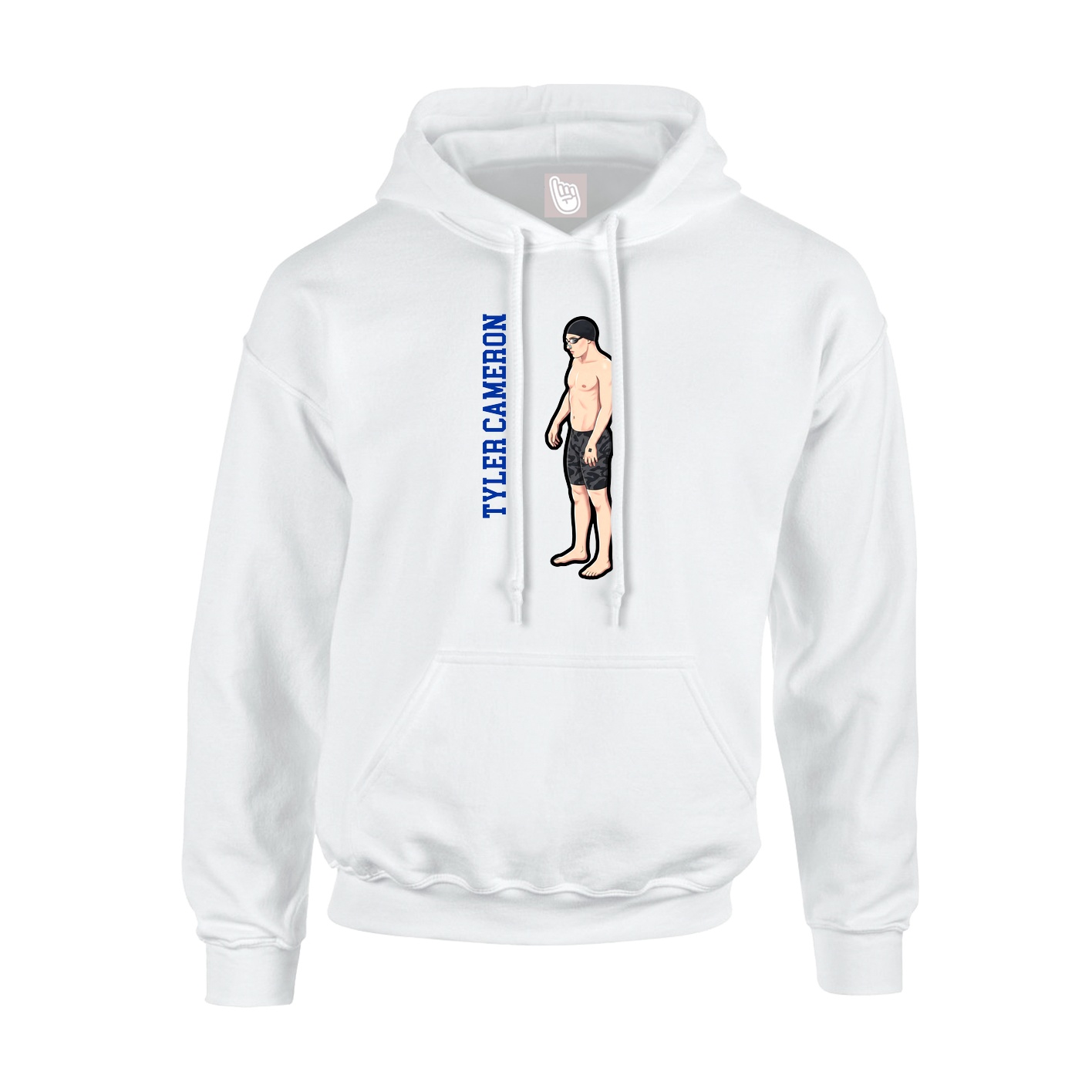 Hoodie — Name Vertical in White