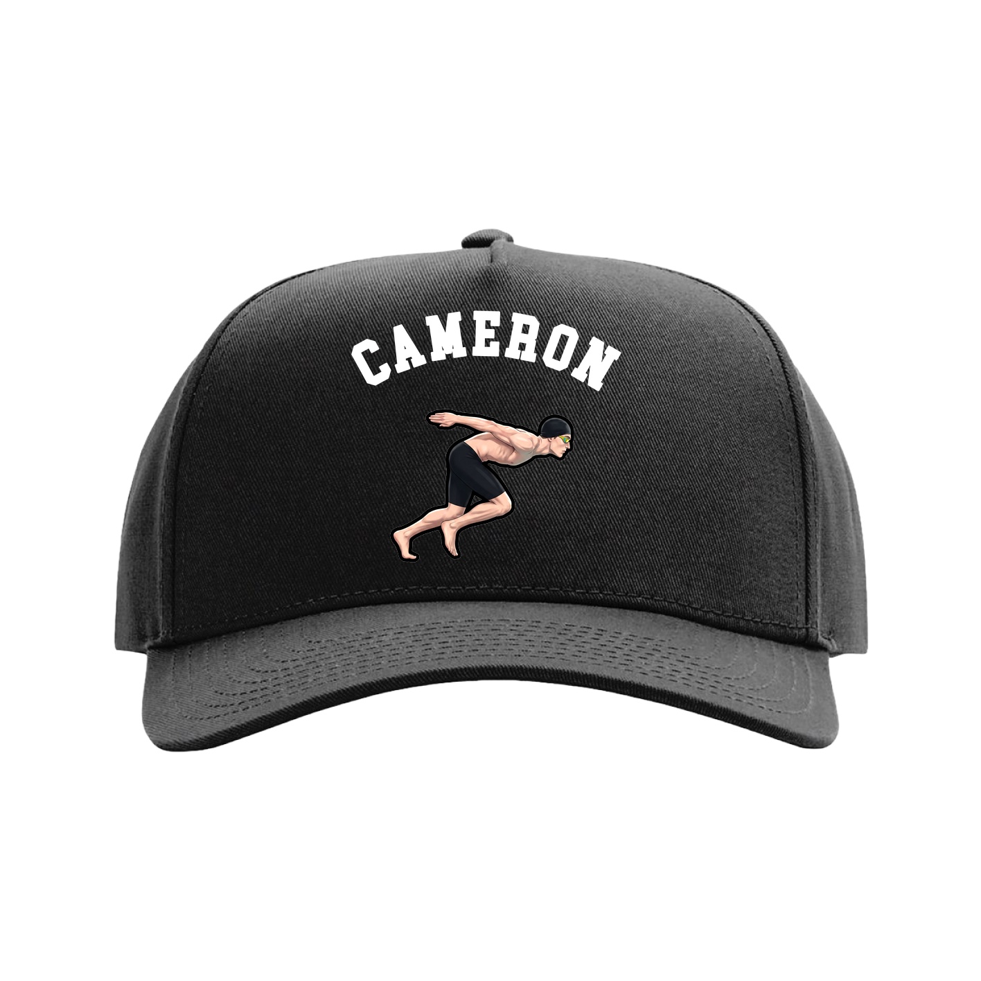 Full Fabric Five-Panel Champ Cap — Shirsey Arch in Black