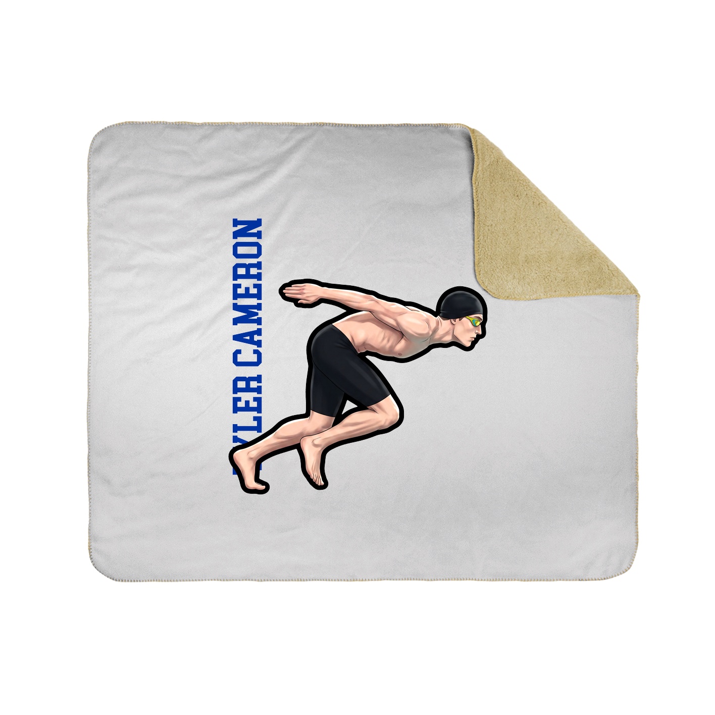 Throw Blanket — Name Vertical in White