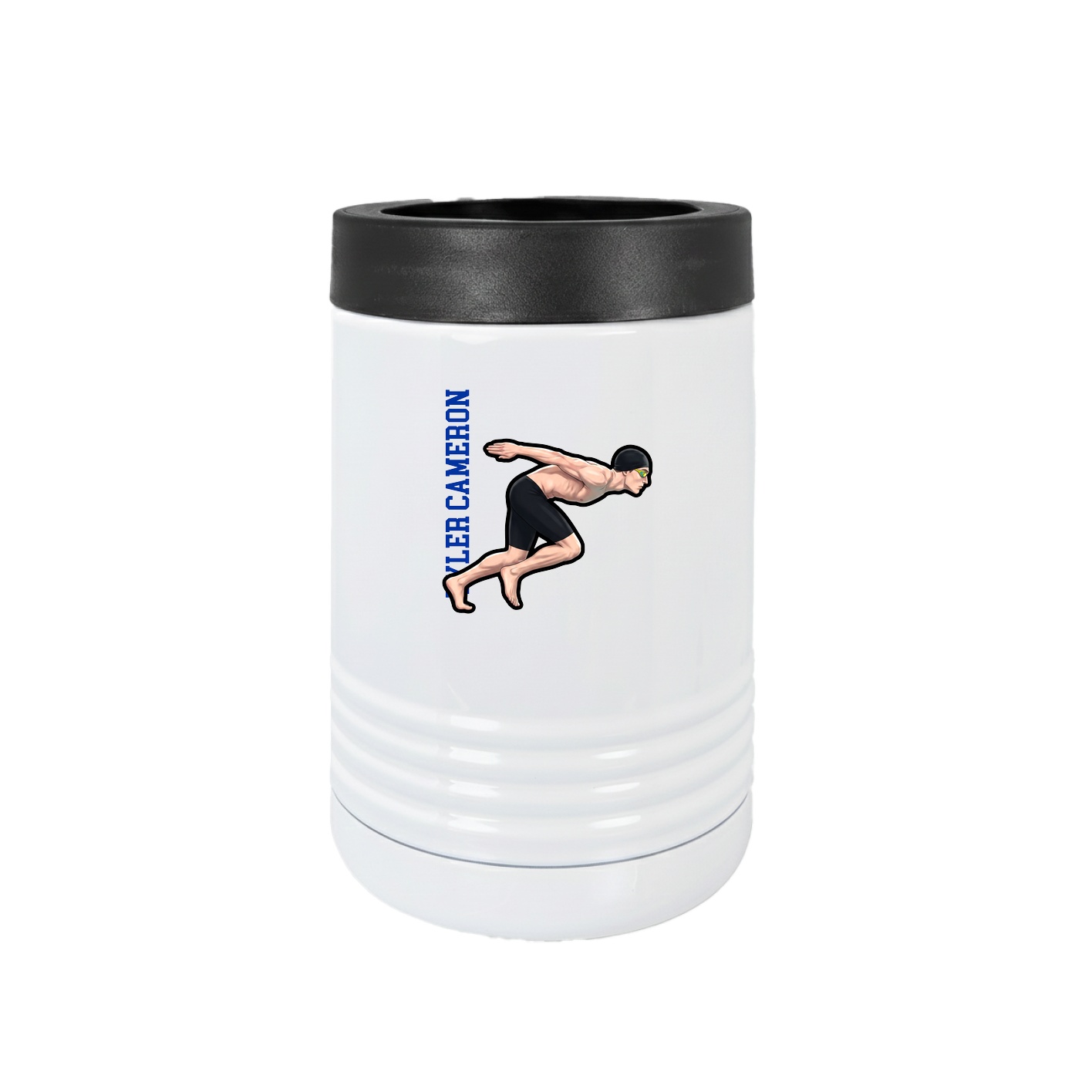Beverage Holder — Name Vertical in White