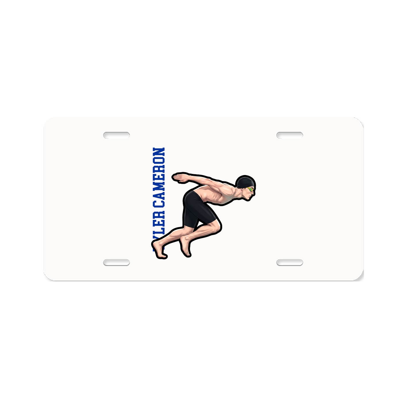 License Plate — Name Vertical in Classic