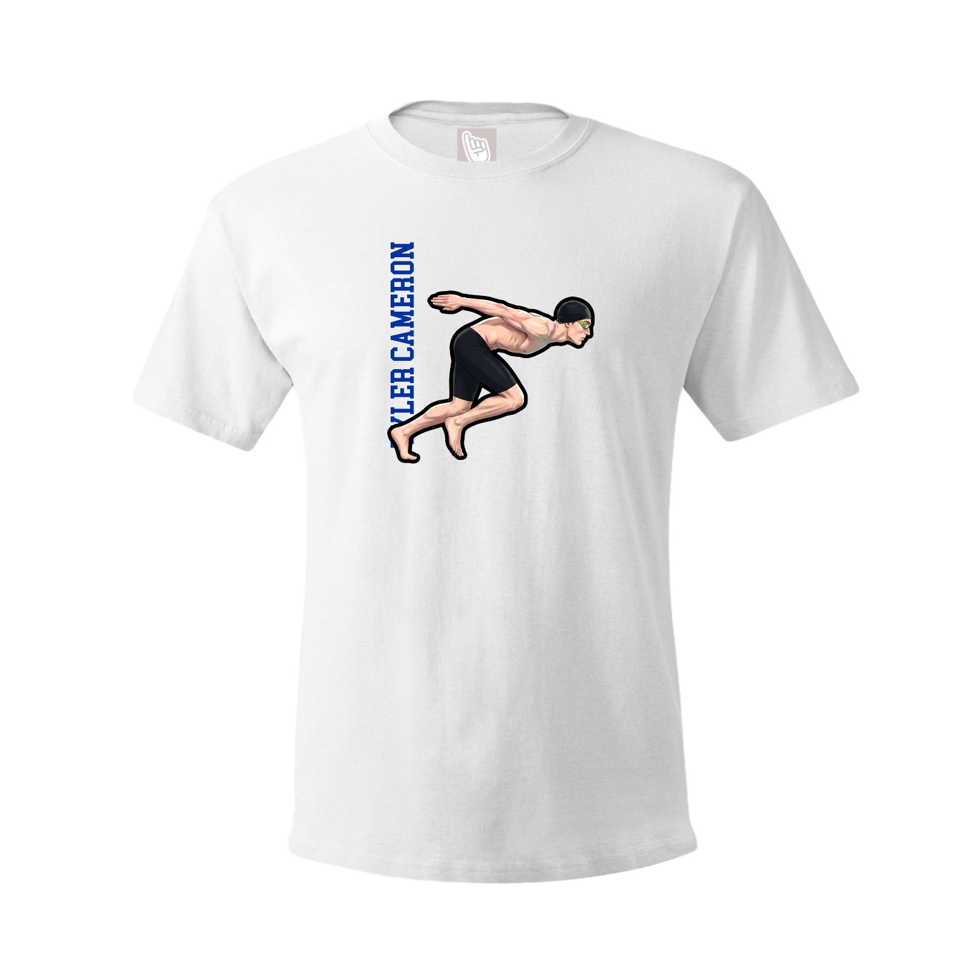 Tee — Name Vertical in White