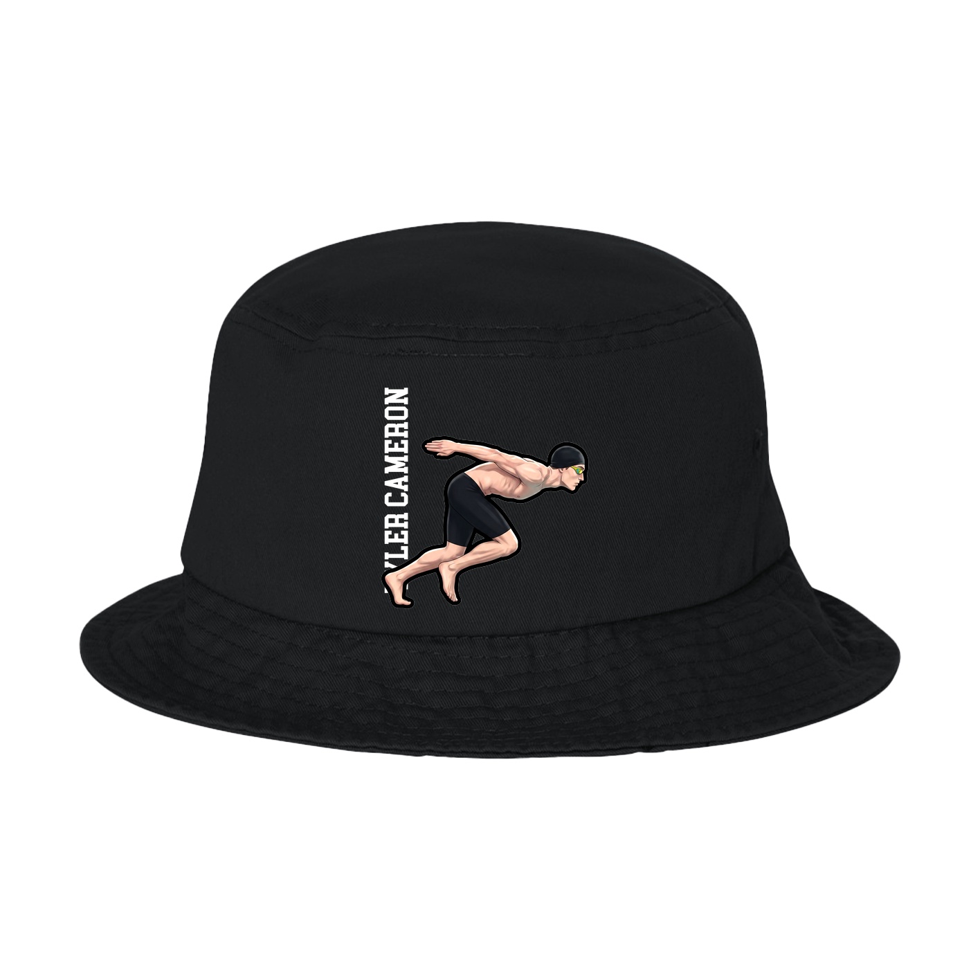Bucket Cap — Name Vertical in Black