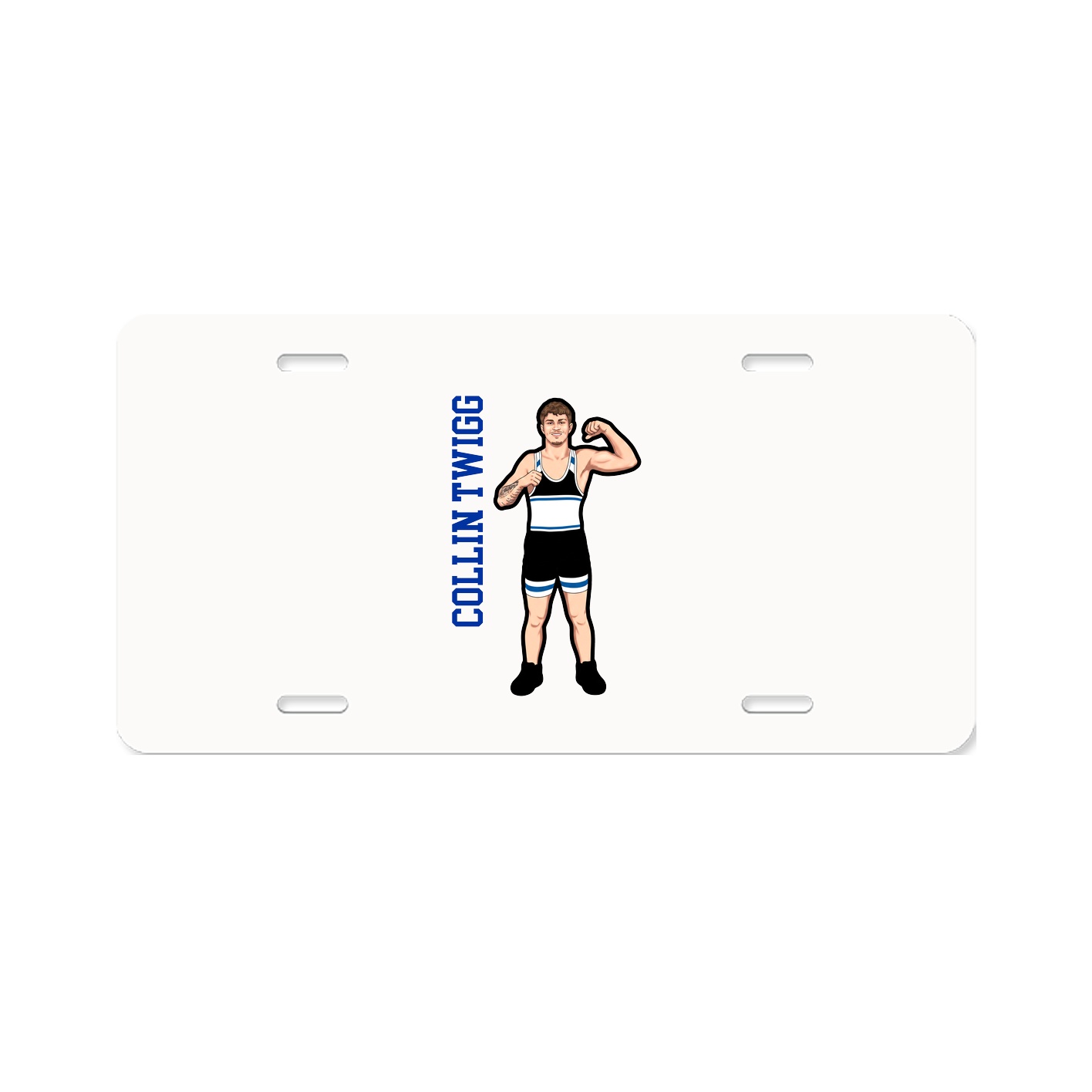 License Plate — Name Vertical in Classic
