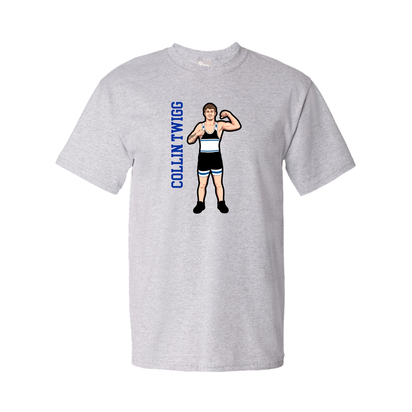 Tee — Name Vertical in Grey