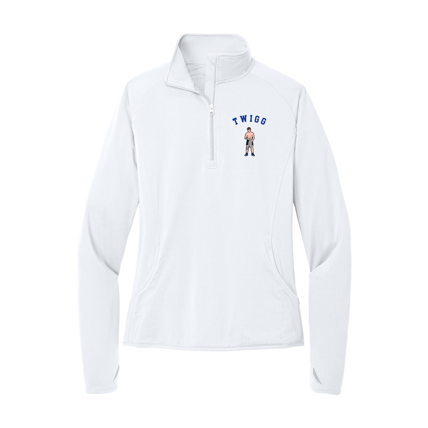 Women's Q-Zip Pullover — Shirsey Arch in White