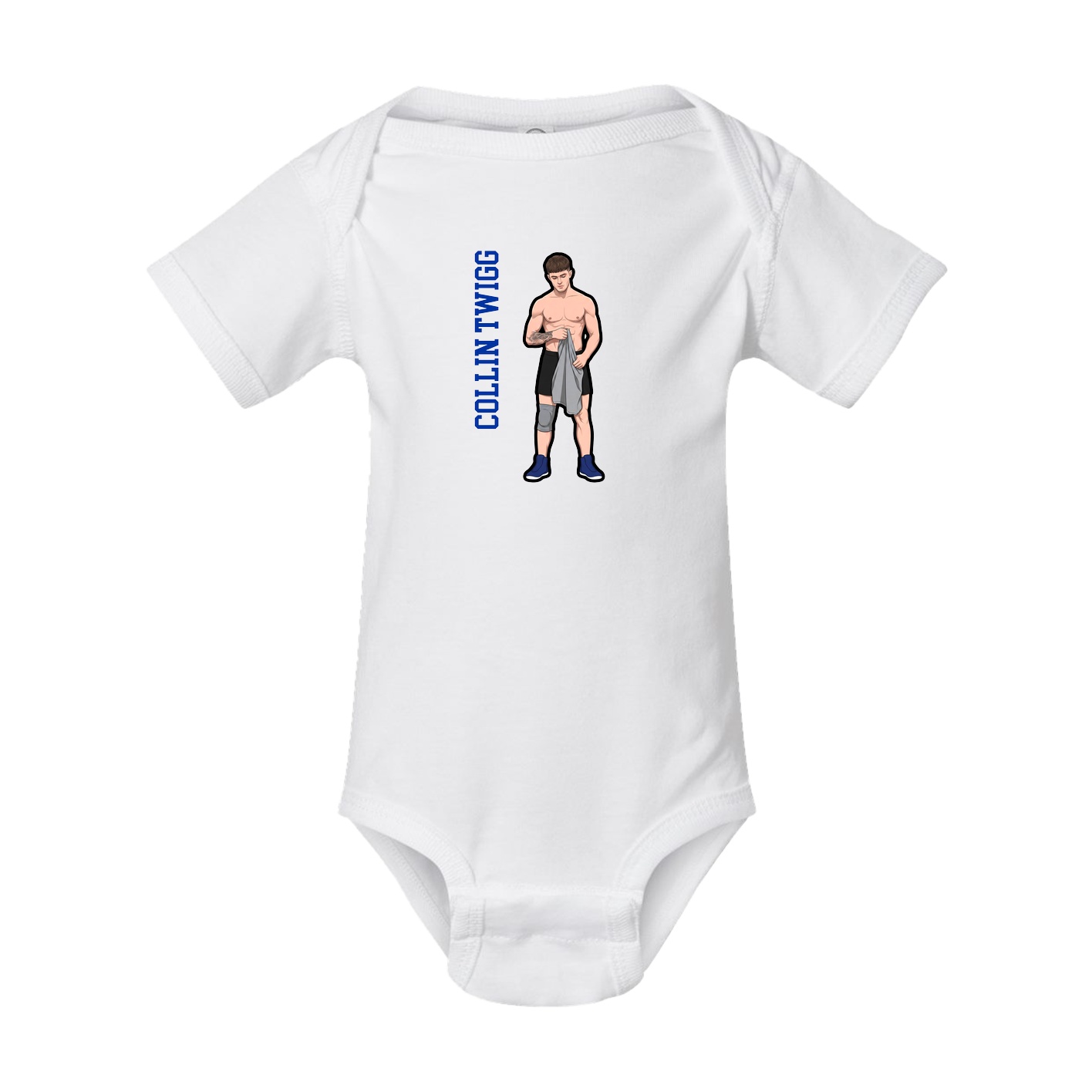 Baby Onesie — Name Vertical in White