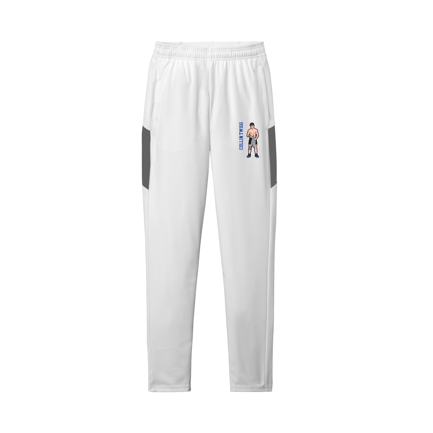 Team Travel Pant — Name Vertical in White/Grey