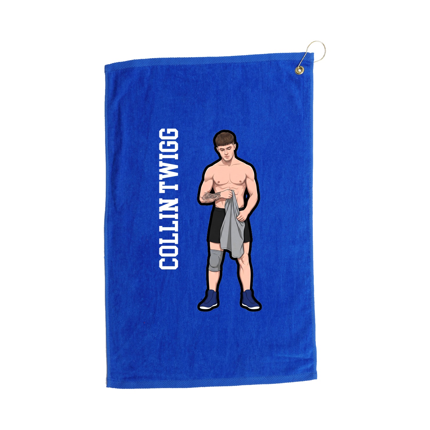 Golf Towel — Name Vertical in Royal