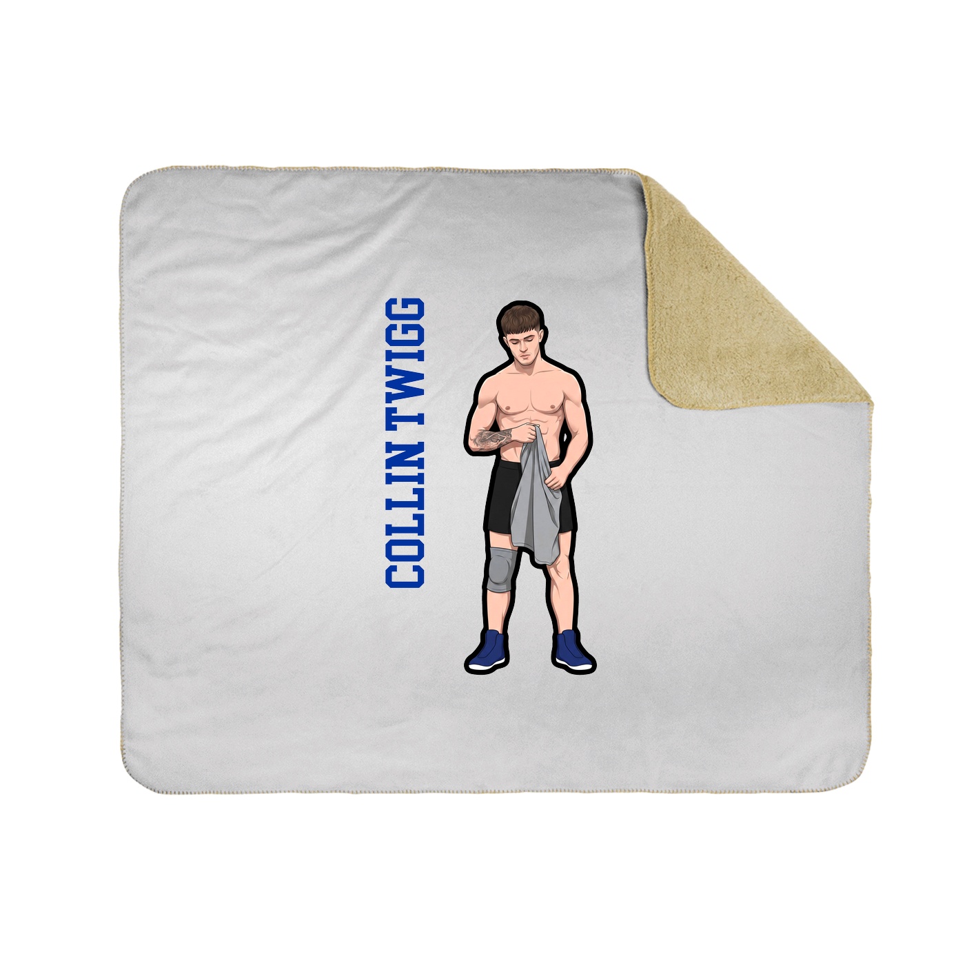 Throw Blanket — Name Vertical in White