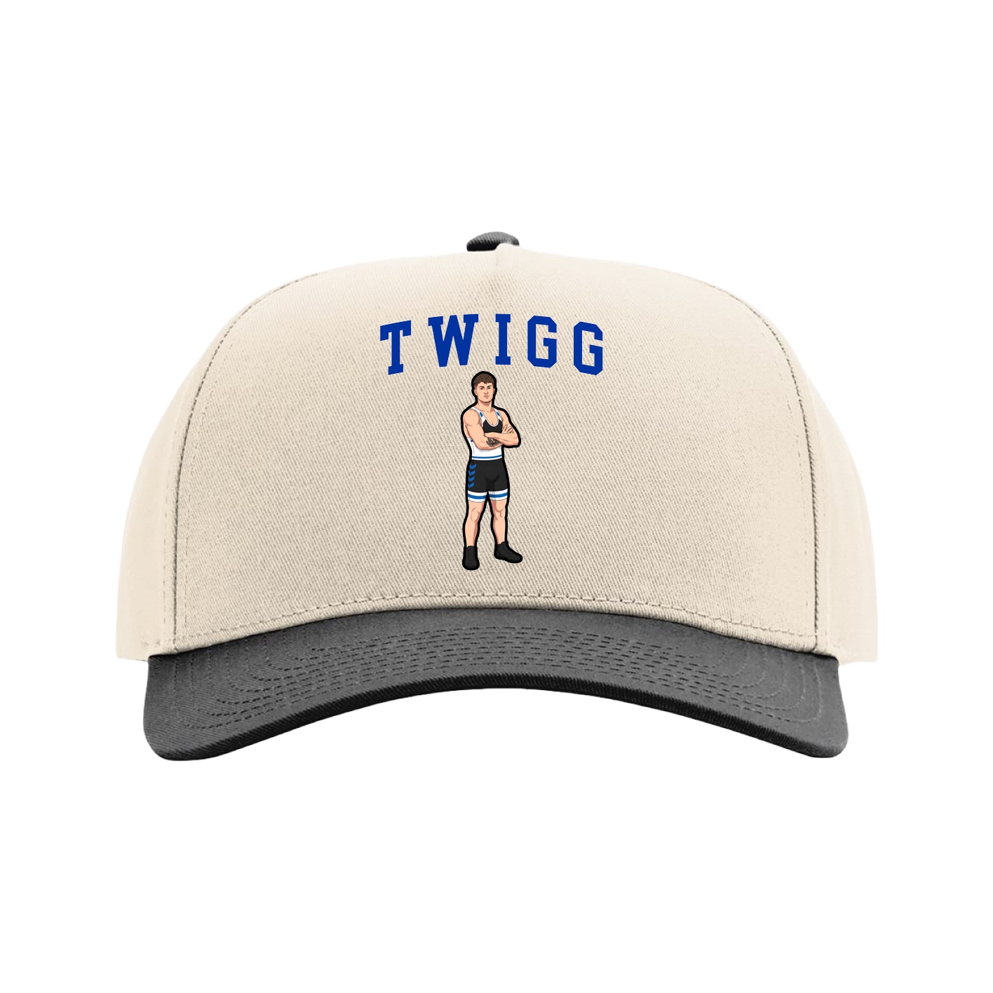 Full Fabric Five-Panel Champ Cap — Shirsey in Cream/Black