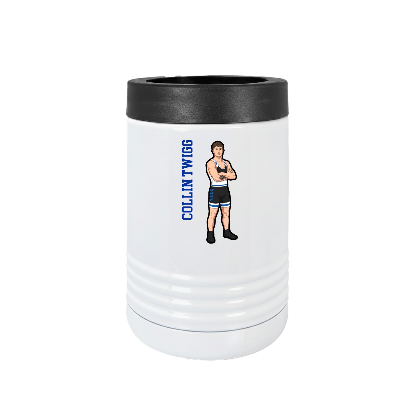 Beverage Holder — Name Vertical in White