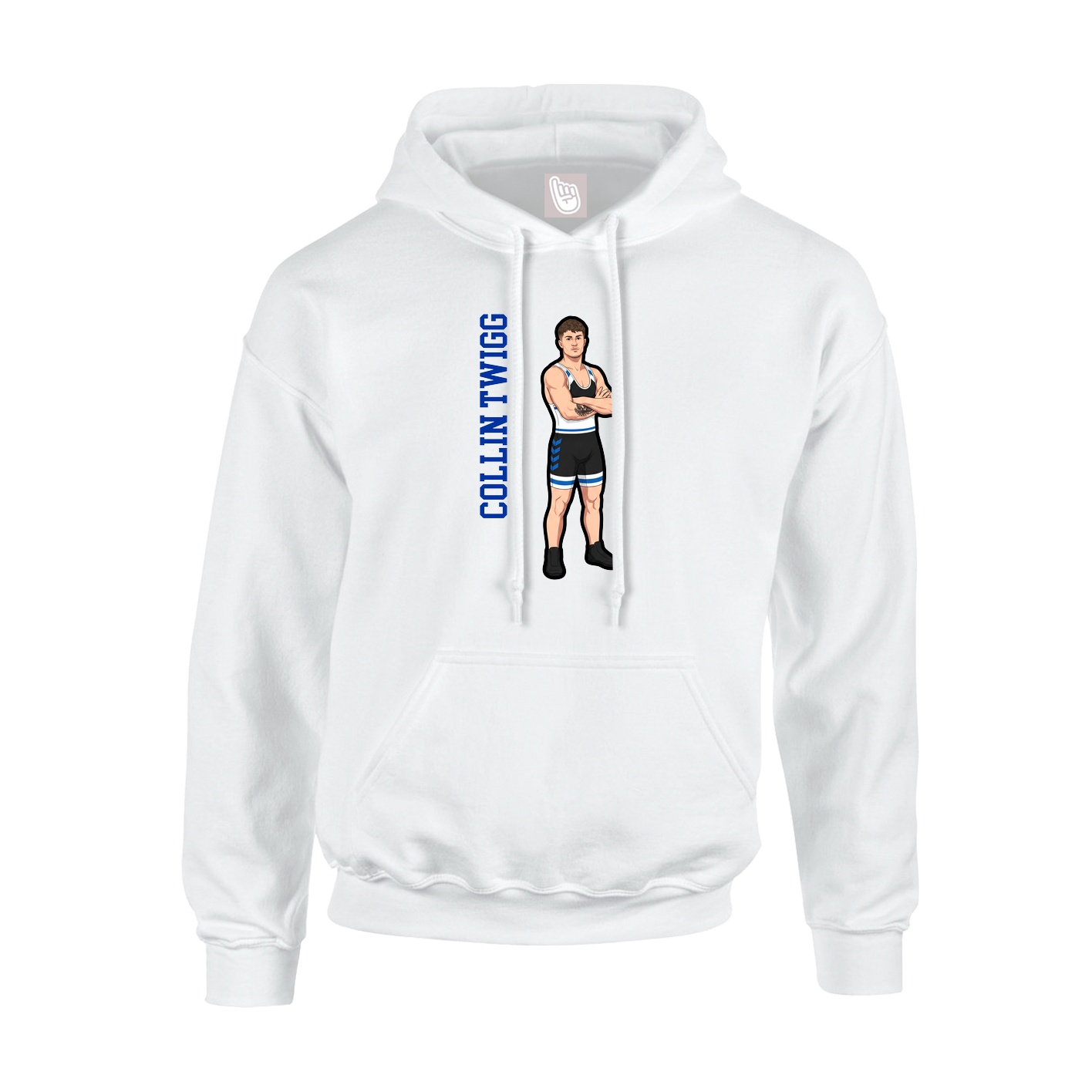 Youth Hoodie — Name Vertical in White