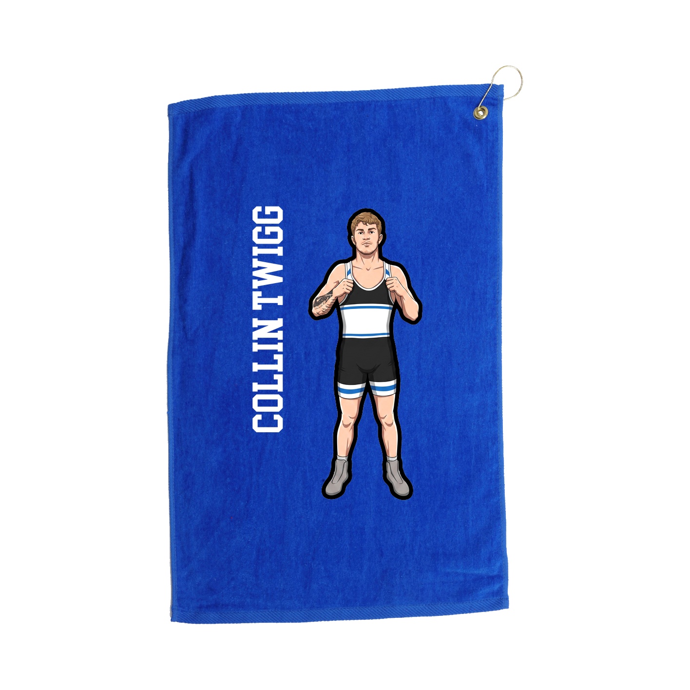 Golf Towel — Name Vertical in Royal