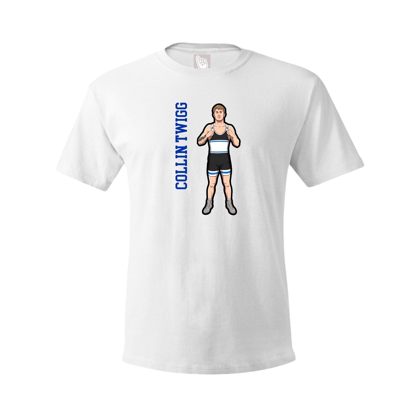Tee — Name Vertical in White