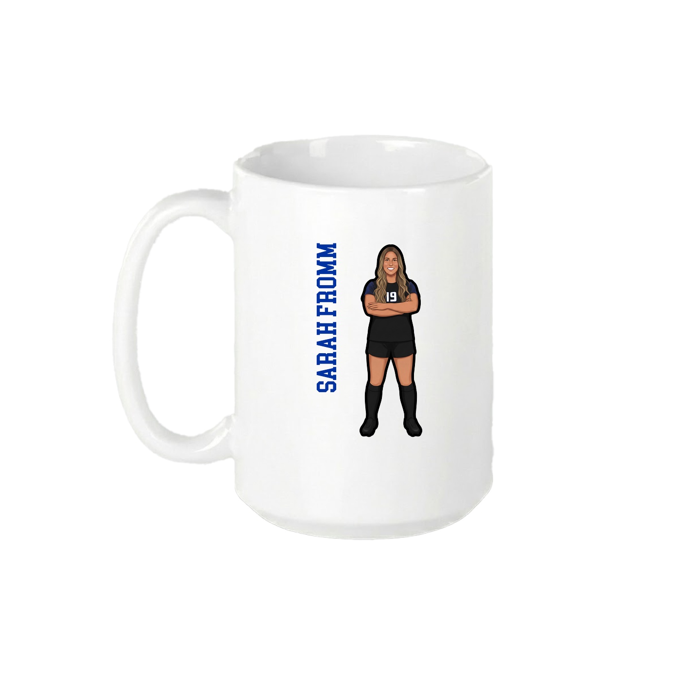 15oz Coffee Mug — Name Vertical in White
