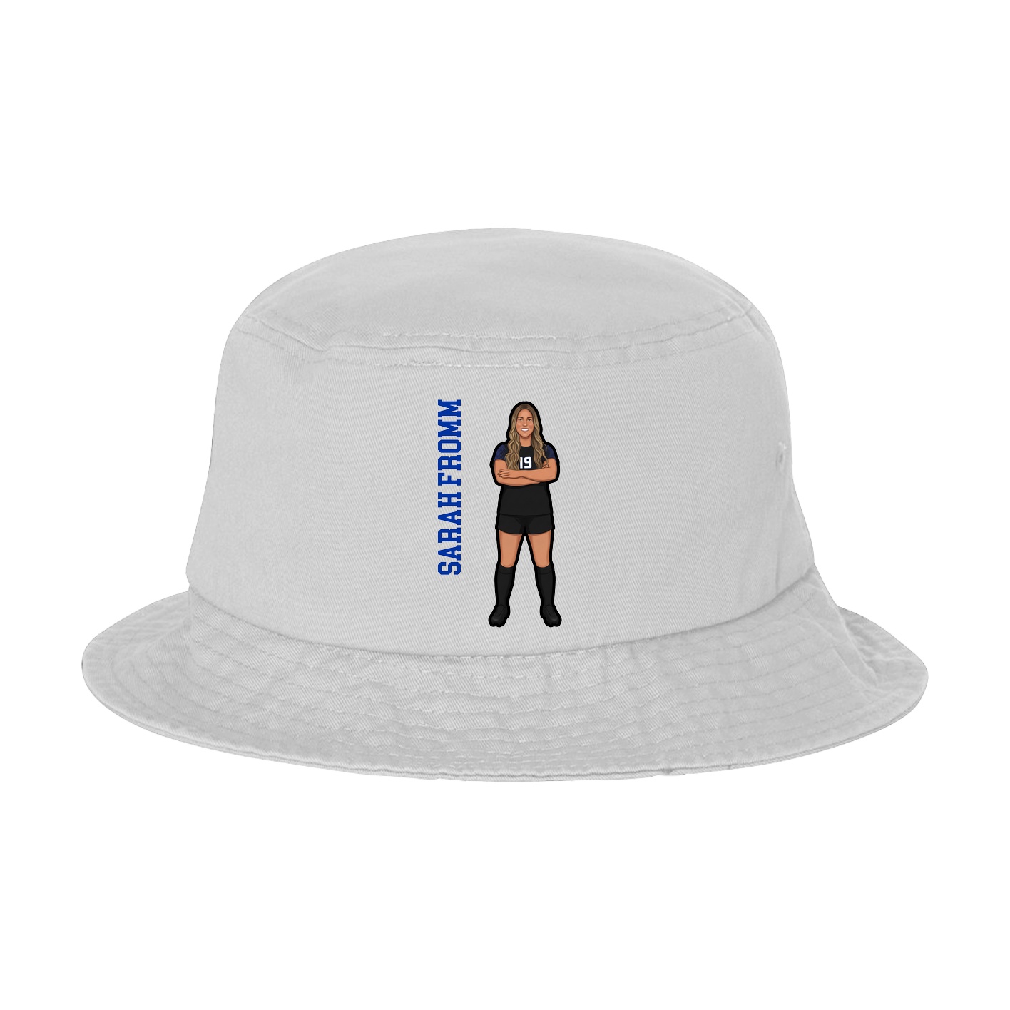 Bucket Cap — Name Vertical in White