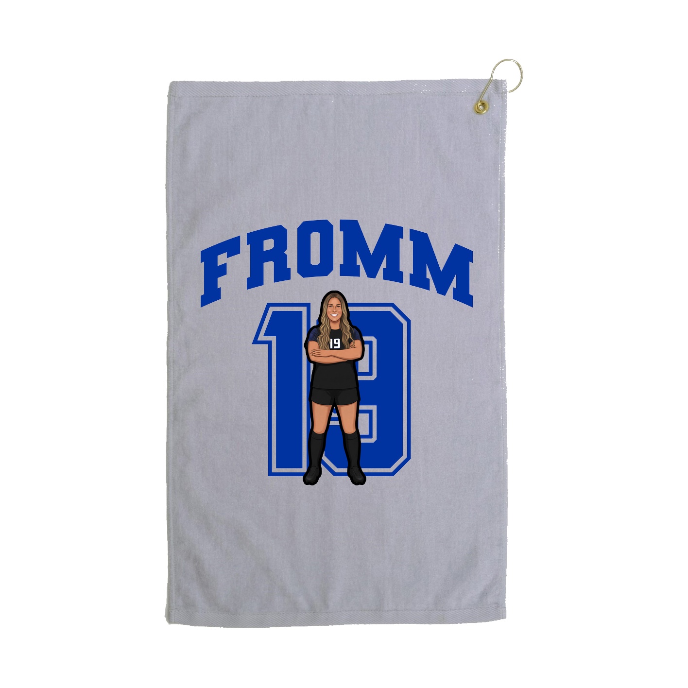 Golf Towel — Number in Grey