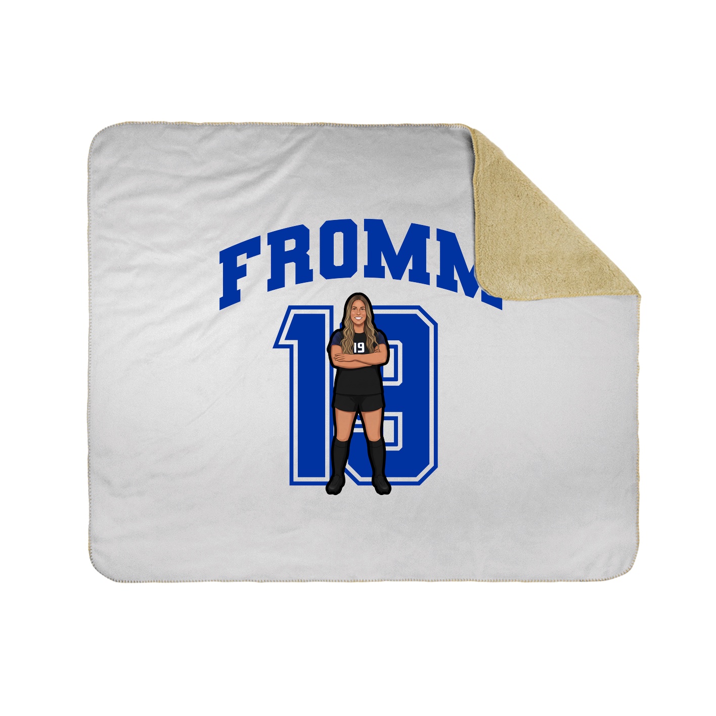 Throw Blanket — Number in White