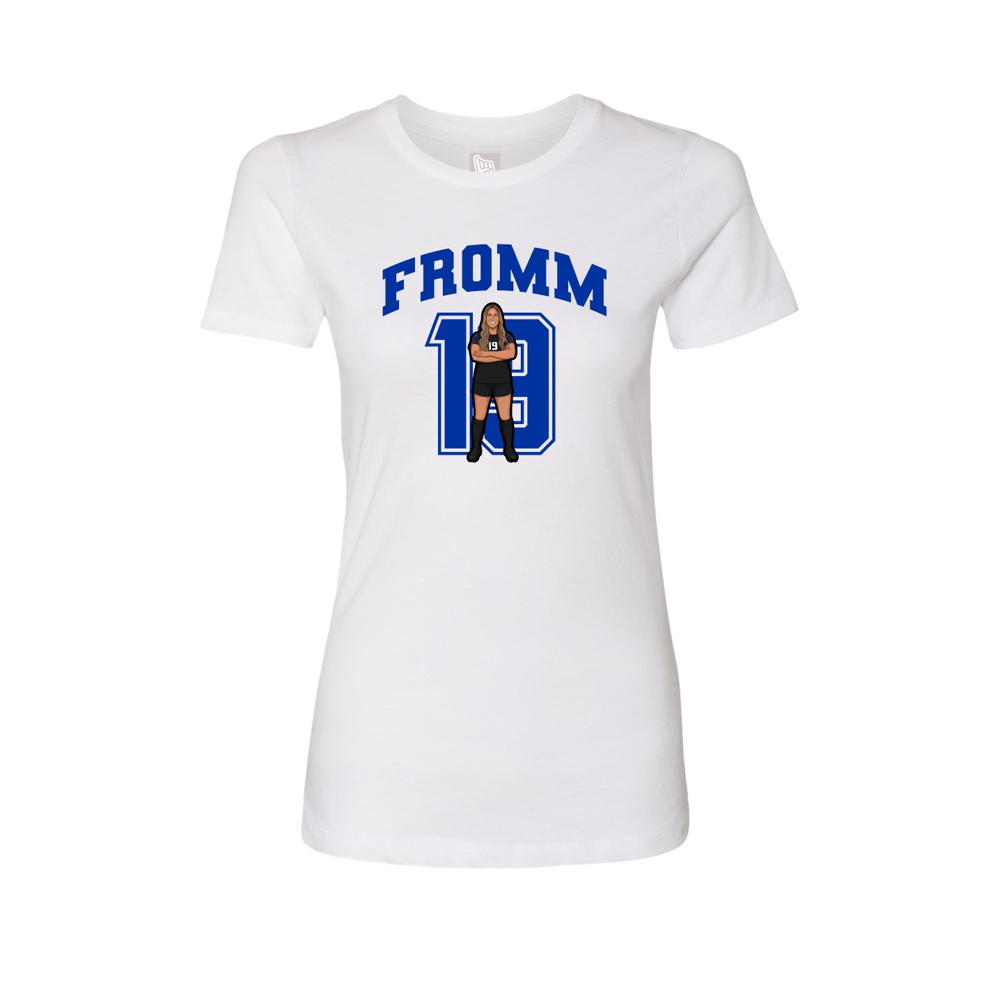 Fitted Women's Tee — Number in White