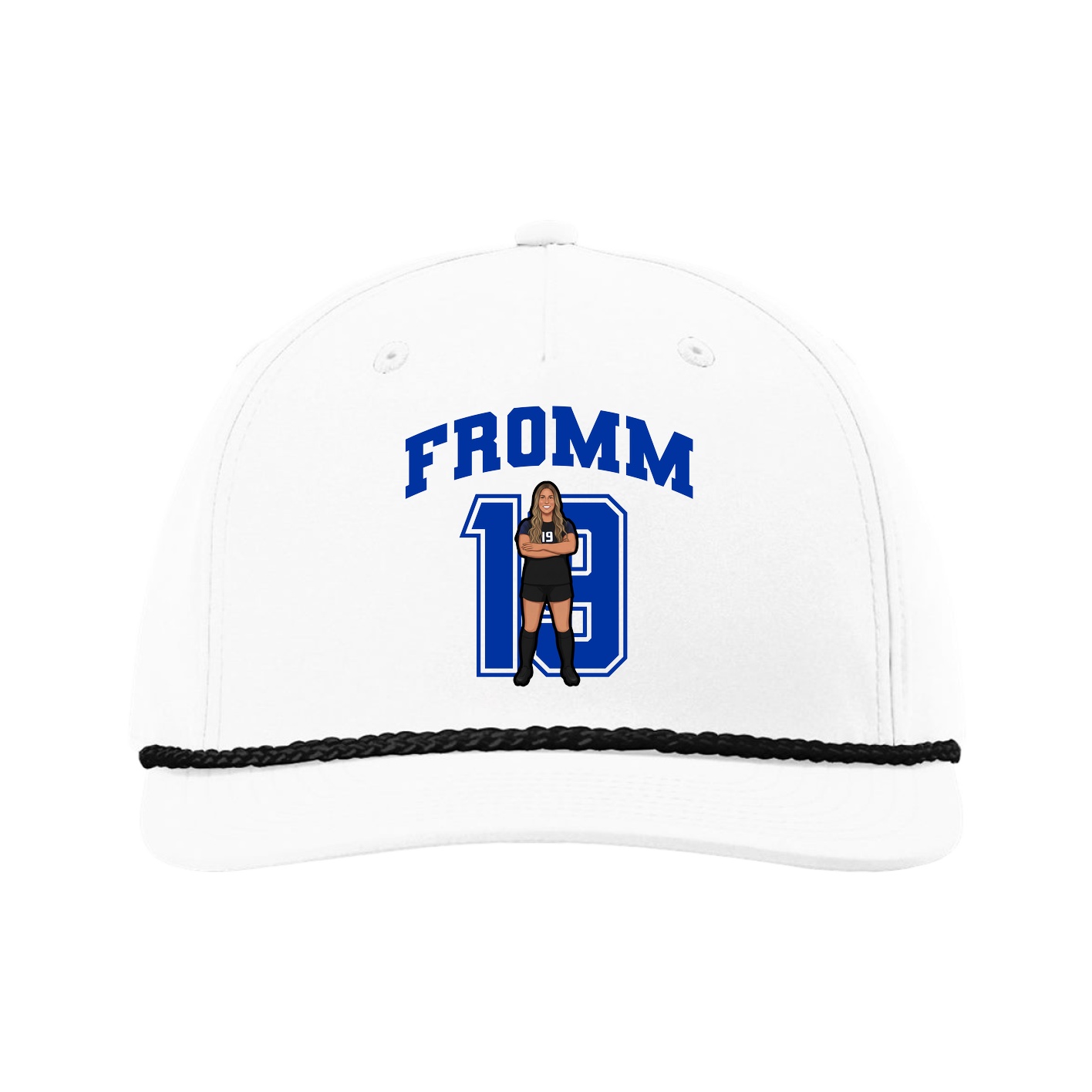 Five-Panel Classic Rope Cap — Number in White