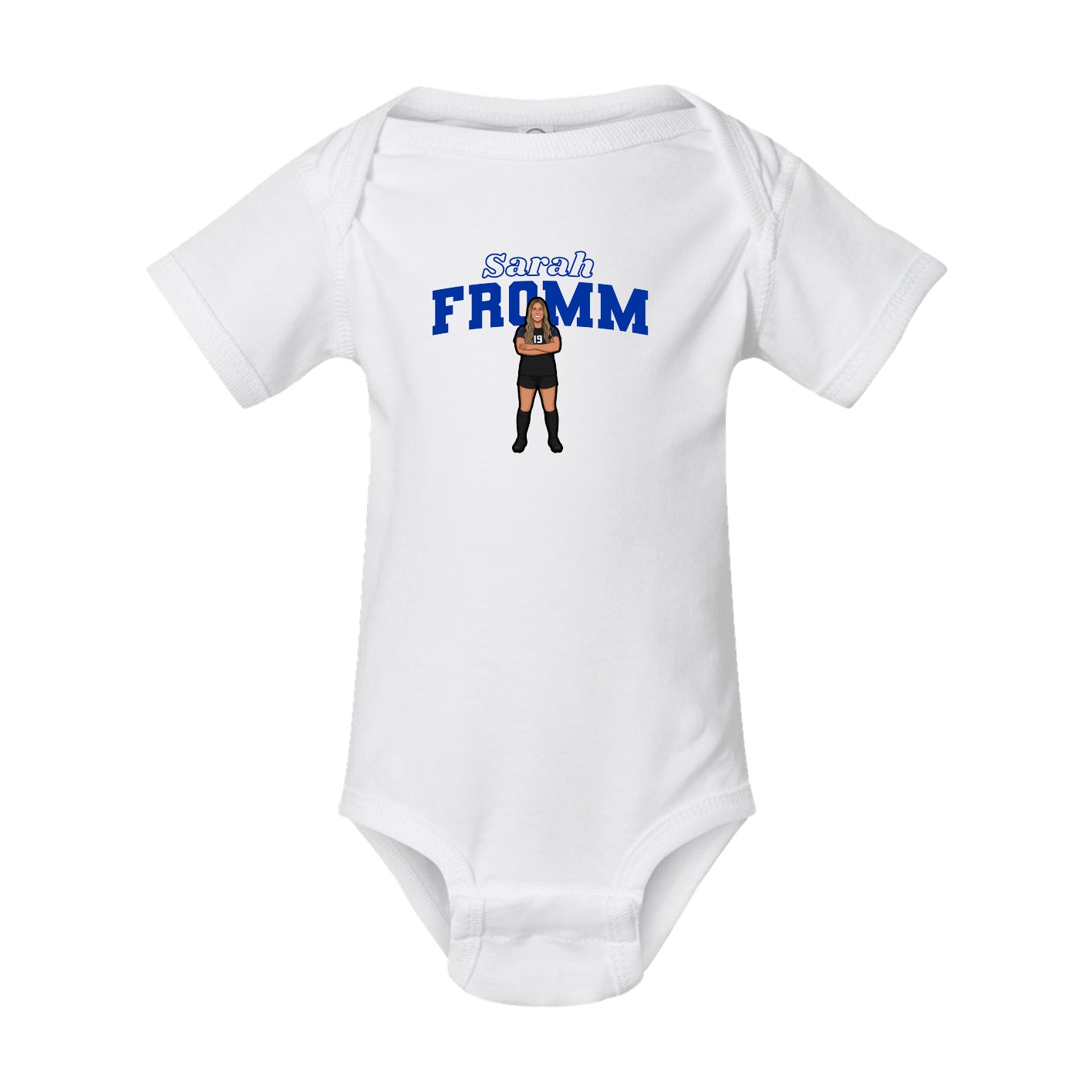 Baby Onesie — Name Arch in White