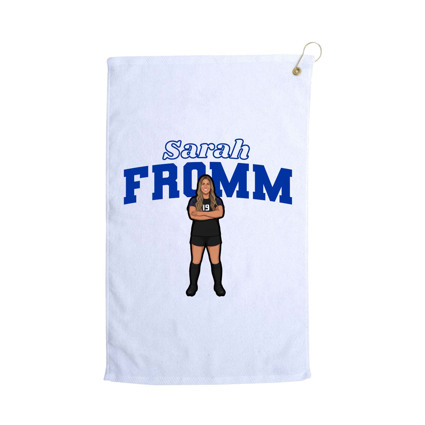 Golf Towel — Name Arch in White