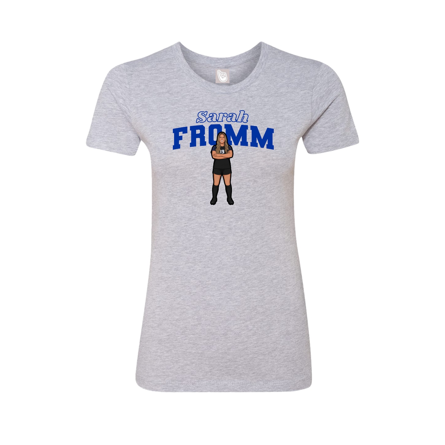 Fitted Women's Tee — Name Arch in Grey
