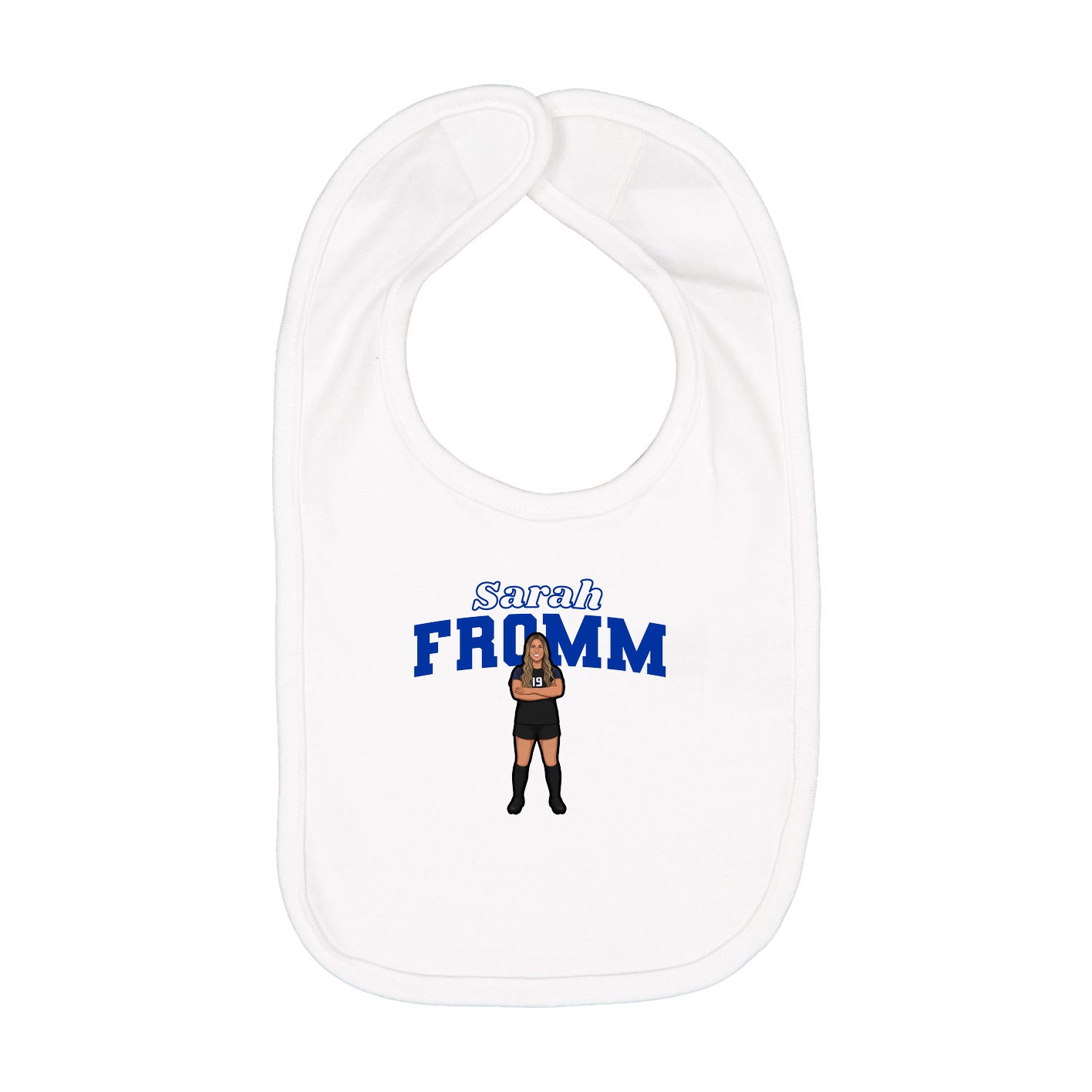 Infant Bib — Name Arch in White