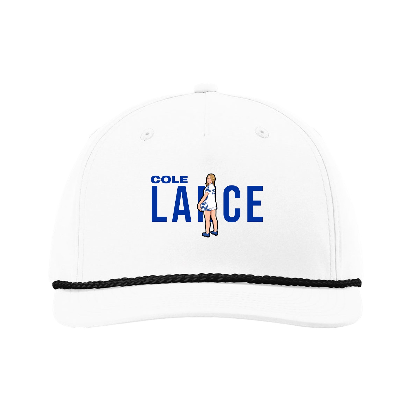 Five-Panel Classic Rope Cap — Player Name in White
