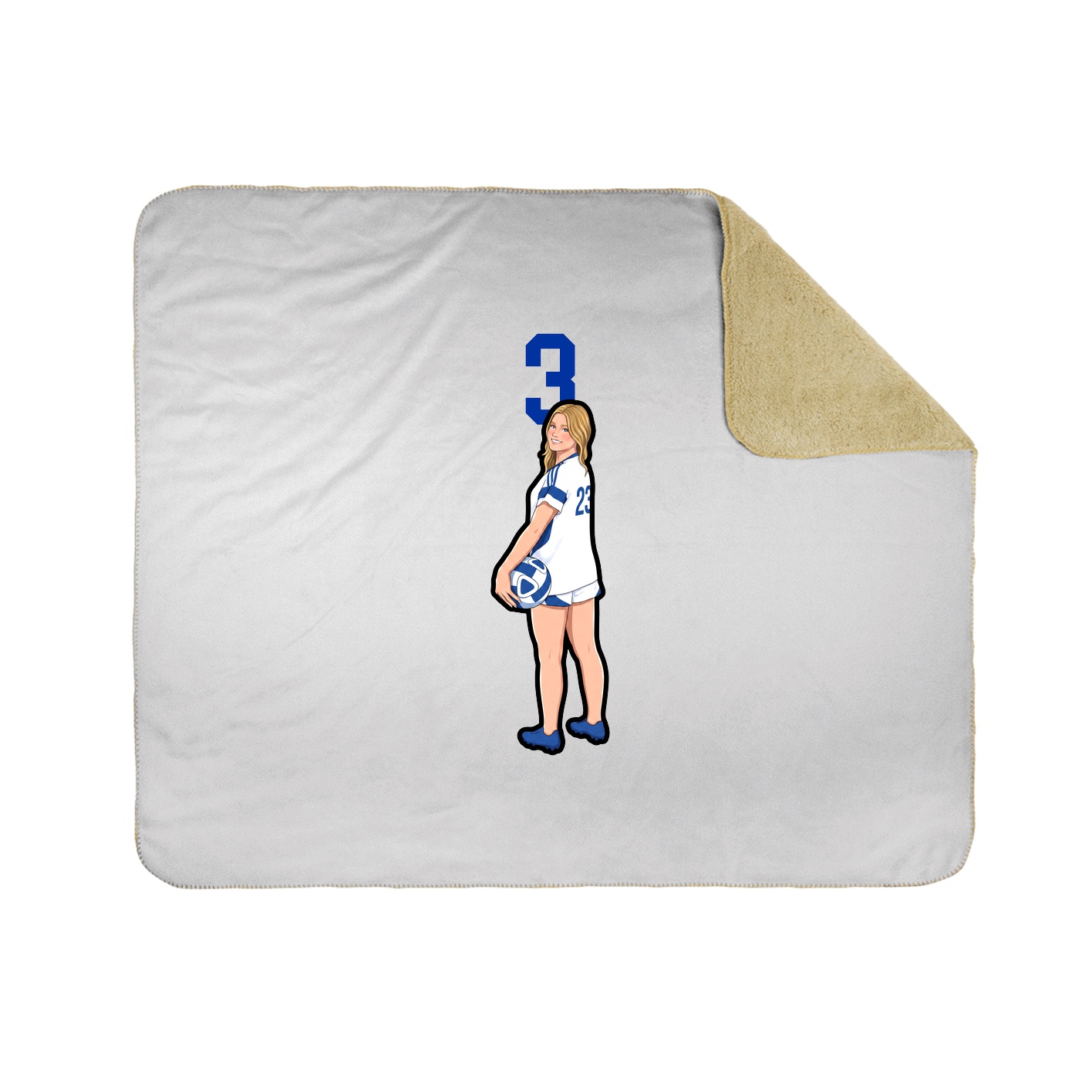 Throw Blanket — Number Top in White