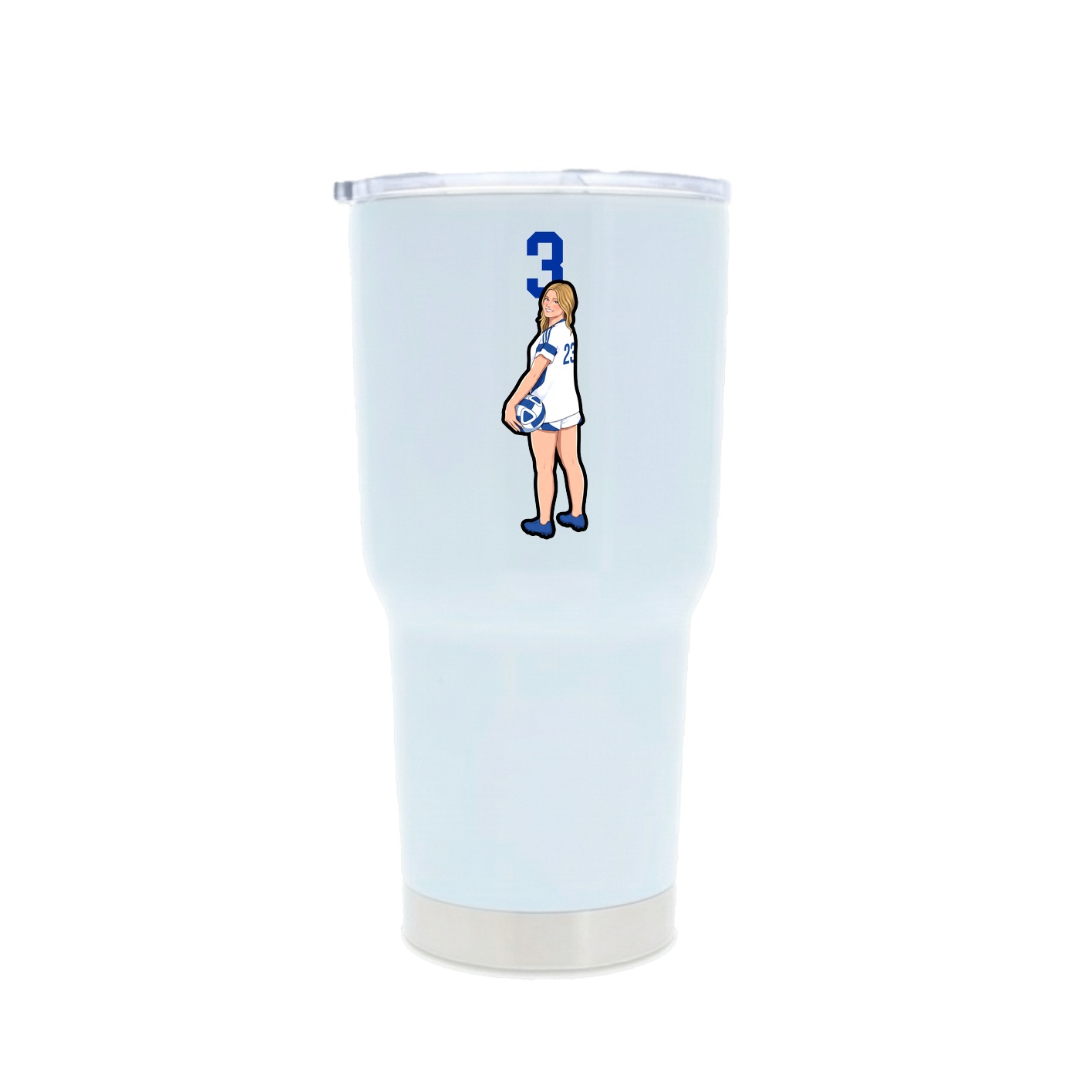 30oz Stainless Steel Tumbler — Number Top in White