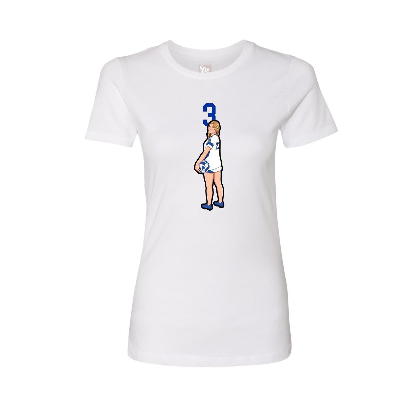 Fitted Women's Tee — Number Top in White