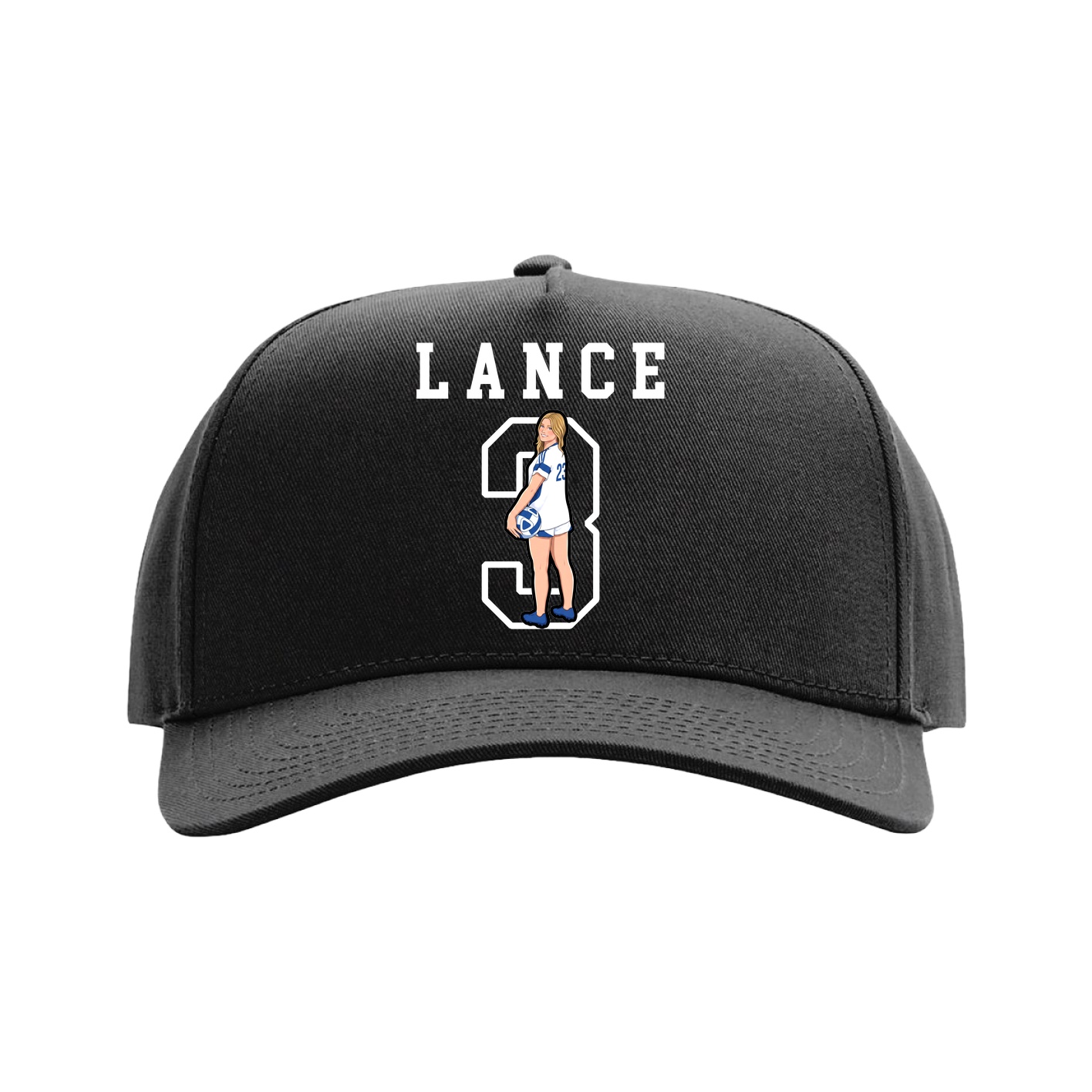 Full Fabric Five-Panel Champ Cap — Shirsey in Black