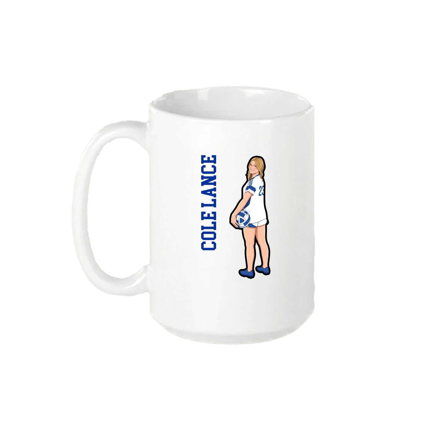 15oz Coffee Mug — Name Vertical in White