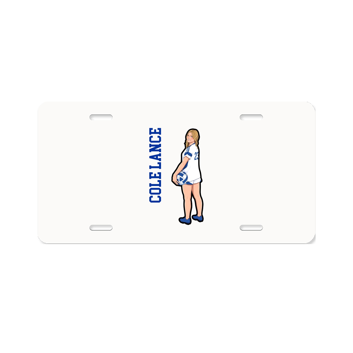 License Plate — Name Vertical in Classic