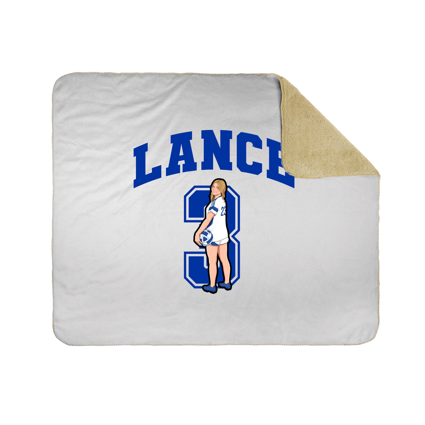 Throw Blanket — Number in White