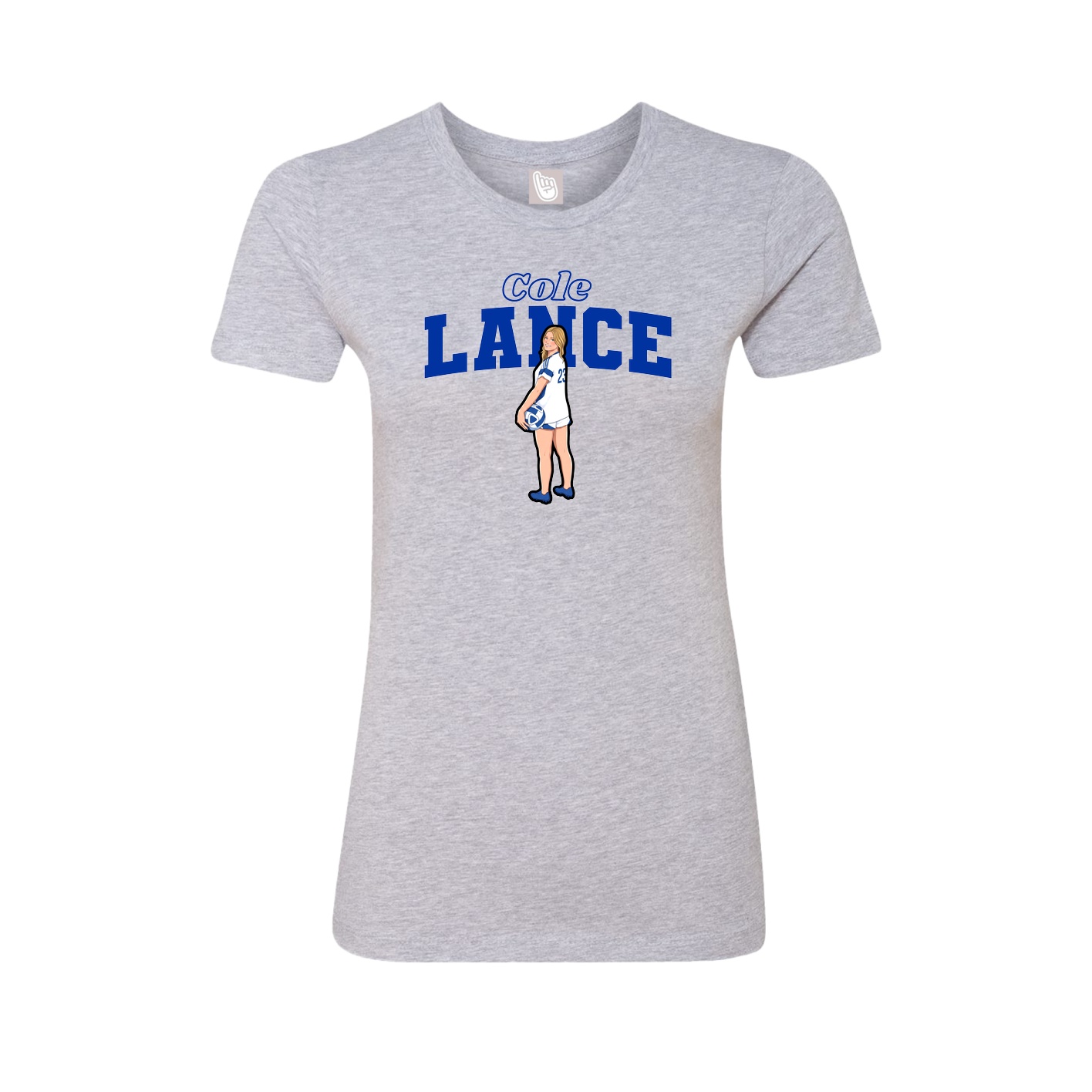 Fitted Women's Tee — Name Arch in Grey