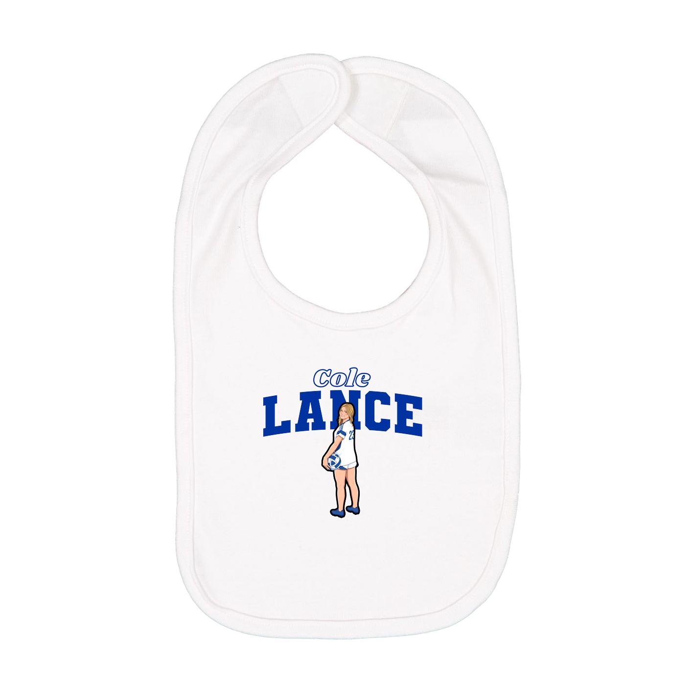Infant Bib — Name Arch in White