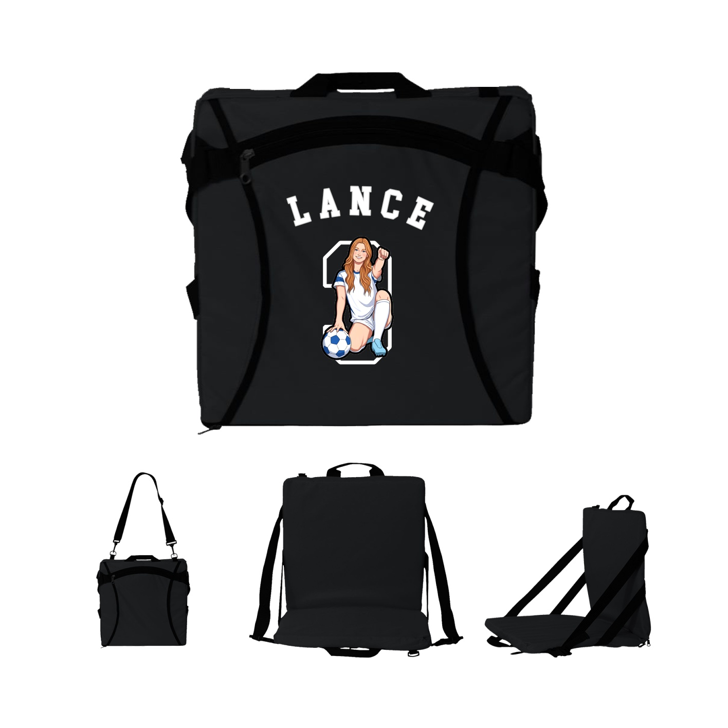 Folding Stadium Seat — Shirsey Arch in Black